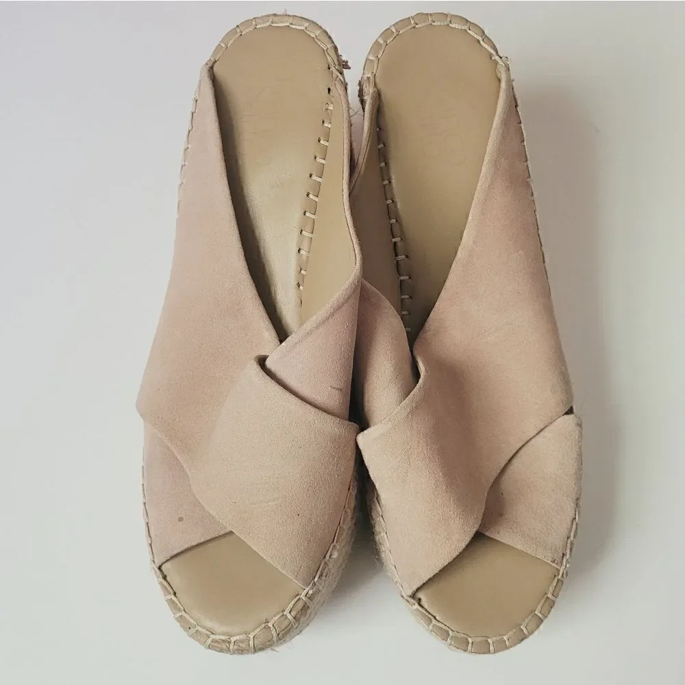 Franco Sarto Tiffany Crisscross Wedges in Blush Pink Size 9